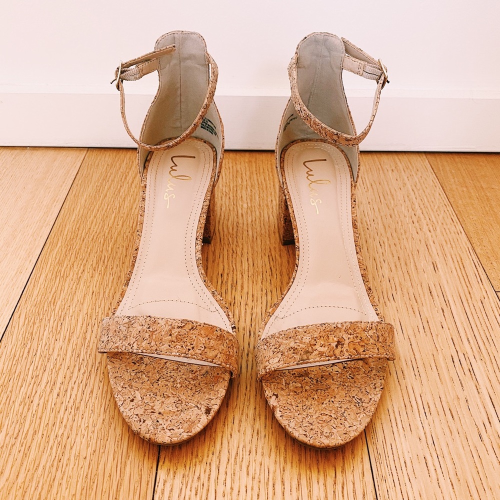 Lulu’s Cork Sandal with 2-inch Block Heel